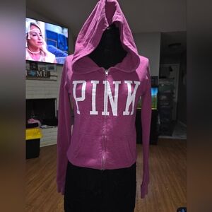 PINK Victoria's Secret Hooded Zip-Up Sweatshirt in Mauve